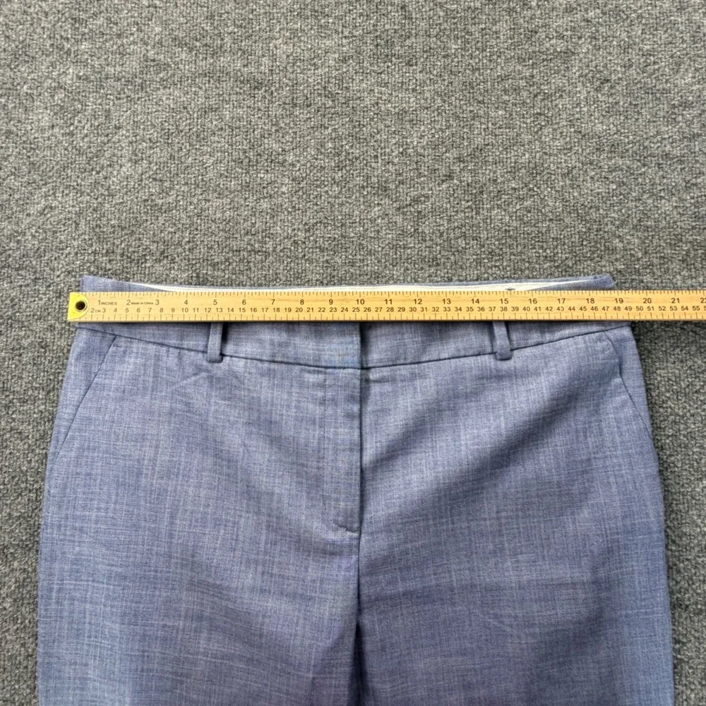 Talbots Hampshire Ankle Pant Womens 16 Light Blue Textured Straight Leg Trousers